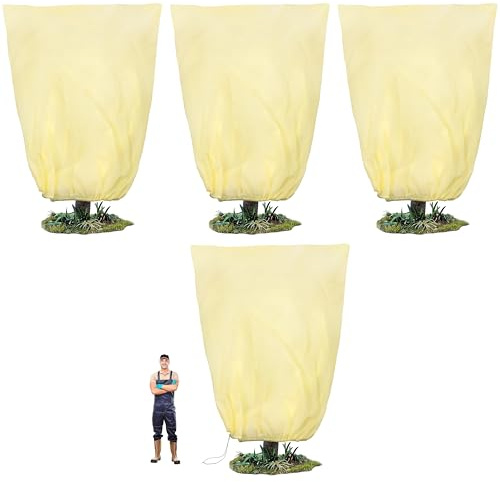 Housse de protection contre le gel, 79,4 g/m² – Tissu antigel très large avec fermeture éclair et cordon de serrage pour figuier, palmier, agrumes, citronniers et arbustes – 254 x 304 cm (l x H)