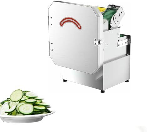 CAFIEDR Cortador de Verduras eléctrico, rebanador de Verduras Comercial, para cebollino, repollo encurtido y Pimiento, Grosor Ajustable de 1,3 a 35 mm, fácil de Limpiar, 28 x 26 x 38 cm