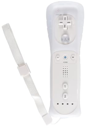 Fasizi Weißer kabelloser Bewegungssensor-Controller – für Wii/Wii U, Konsolenfernbedienung mit Silikonhülle und Handschlaufe