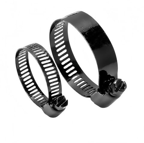 1-5 verstellbare Schlauchschellen, schwarze Edelstahl-Schlauchschellen mit 6-216 mm Schneckengetriebe, geeignet for Wasser- und Gasleitungen(141-165mm 1pc)