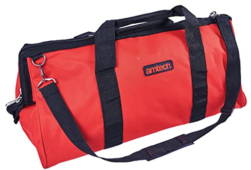 Amtech 600mm Heavy Duty Tool Bag, Durable Terylene Fabric with Reinforced Base, Wide Opening and Detachable Shoulder Strap for DIY and Trade Use.