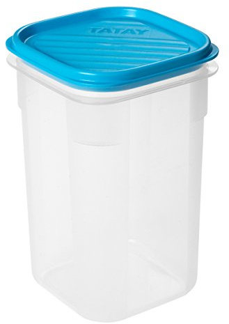 Tatay Tupper Hermético 1L Top Flex | Tapa a Presión | Recipientes Herméticos Para Alimentos | Apto Microondas, Lavavajillas, Nevera, Congelador | Plástico Libre de BPA | 10x10x16,5 cm, Azul
