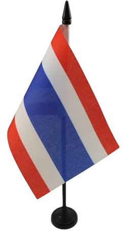 AZ FLAG Bordsflagga Thailand 15x10 cm Thailändsk 100D Polyester Plastfot