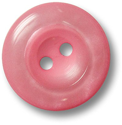 10er Set besonders schöne rosafarbene Zweiloch Kunststoff Knöpfe mit erhöhtem, perlmuttartig schimmerndem Rand/rosa, perlmuttartig/Kunststoffknöpfe/Ø ca. 18mm