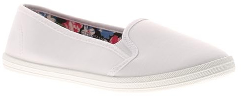 Platino Eleanor Shoes for Women - Slip On Trainers for Women Available in White, Navy & Grey, Comfortable and Breathable Womens Summer Shoes with Elasticated Gusset White 7 UK