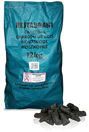 12KG of Premium Grade Large Lumpwood Restaurant Cooking Charcoal Comes with The Log Hut Woven Sack