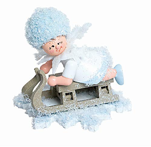 Drechslerei Kuhnert Schneeflöckchen mit Schlitten - 5 cm