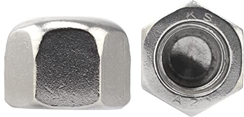 OPIOL QUALITY® Hutmuttern niedrige Form DIN 917 M4 aus Edelstahl A2 V2A (20 Stück) Sechskant Kappenmuttern Sechskant-Hutmuttern