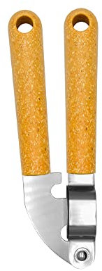 Fackelmann BIO Garlic Press, Crusher, Stainless Steel Function Head With Wood-Fibre Handle, 18.5x6x3cm, Silver & Light brown/Orange