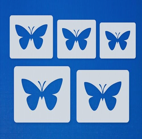 Schablonen Set ● 5 einzelne Schmetterlinge ● 2 cm, 3cm, 4cm, 5cm, 6cm groß