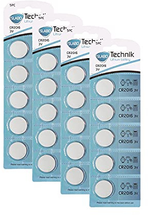 Slabo CR2016 Piles Bouton Lithium 3.0V - Piles pour Montre-Bracelet | Lampe de Poche | Calculatrice etc. Lot de 20