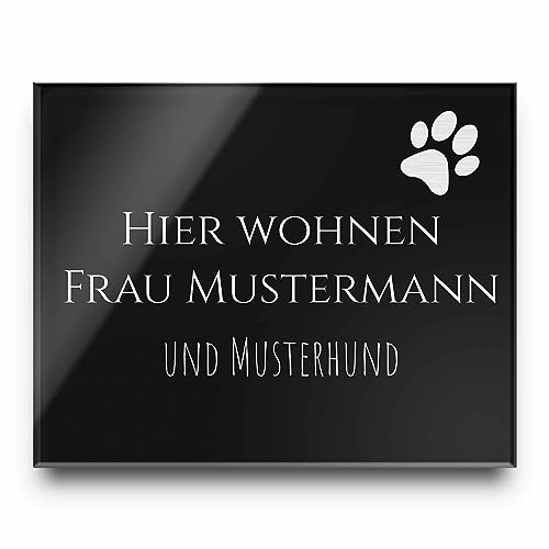 Edles Türschild mit Gravur | Namensschild Briefkastenschild selbstklebend oder mit Bohrlöcher Klingelschild mit vielen Motive | Größe ab 8x5 cm