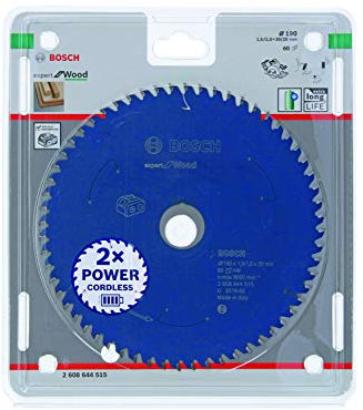 Bosch Accessories Professional Kreissägeblatt Expert for Wood (Holz, 190 x 30 x 1,5 mm, 60 Zähne, Zubehör Akku Kreissäge)