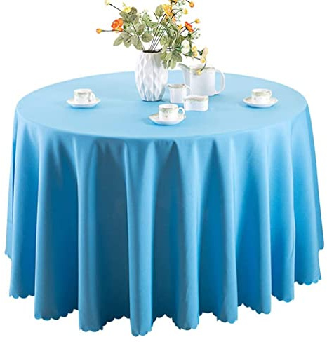 IFIKK Rund Tischdecke, Tischdecke Abwaschbar, Wasserabweisend Tischtuch, Table Cloth, Tafeldecke mit Saum, Tischtücher Fleckschutz Pflegeleicht Abwaschbar (Rund: 160cm, Blauer See)