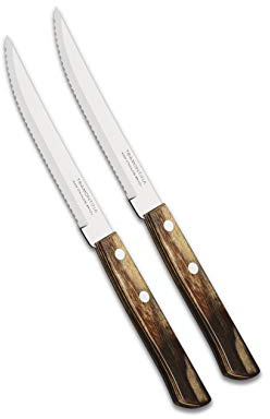 Tramontina LANDHAUS kniv, rostfritt stål, trähandtag FSC, diskmaskinssäkert (brödtid/vesperkniv 2 st.), brun