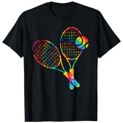 Tennis Tie Dye Rainbow Kids Boys Teenage Men Girls Cool T-Shirt