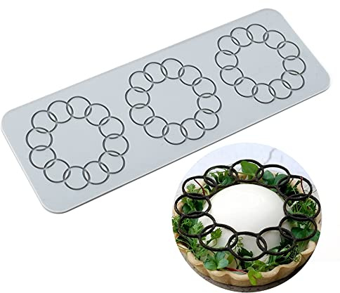 XiaoShenLu Moule de dentelle de gâteau, moules de fondant de dentelle, moules de dentelle de silicone pour la décoration de gâteau, 3 Trous Cercle