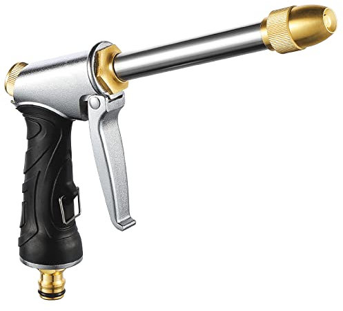 Kinsinder Garden Hose Spray Gun, Metal Water Gun Sprinkler High Pressure Water Hose Pipe Spray Gun for Car & Pet Washing, Watering Lawn and Garden