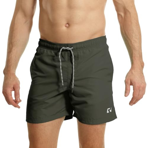 RIPT Essentials Bañador para hombre Shorts de Baño con Protección Solar UV 50 de Secado Rápido, Carbón, L