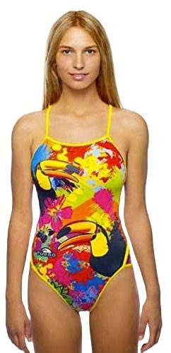 Turbo – Costume da bagno Swimsuit Nat.Donna Tucan Colors 14 Bretella sottile di pallanuoto competizione nuoto e triathlon modello vestibilità comoda, multicolore, XXL
