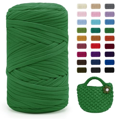 Uiopa Hilo para Tejer a Crochet, 400g/120m Trapillo para Tejer Bolsos, Trapillo Crochet Hilo de Poliéster para DIY y Tejido, Bolso de Mano, Manualidades, Decoración Hogareña