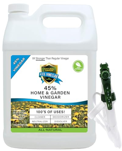 Natural Armor 45% Vinegar Industrial Strength Concentrate - Extra Strength - 9X Stronger Than Regular Vinegar (128 Oz Gallon)
