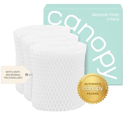 Canopy Original Bedside Humidifier Filters, Replacement Filters - Compatible with Canopy Bedside Humidifiers, Made with Wood Pulp, Paper Filter, Replace Every Six Weeks - Pack of 3
