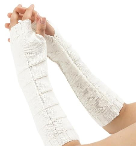 Warmer Strick-Armwärmer Gestrickte warme offene Halbfinger-Handgelenkhandschuhe for Herren und Damen (Color : Colour 2, Size : Free size)