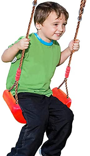 Kugooyi Sedile altalena regolabile antiscivolo per bambini, altalena da giardino, accessorio per interni ed esterni (rosso)