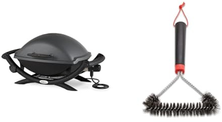 WEBER Barbecue électrique Q2400 Dark Grey & 12 Three-Sided Grill Brush
