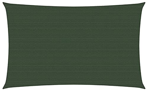 Sufrk Vela Parasole 160 g/m² Verde Scuro 3x6 m in HDPE,Tenda a Vela Impermeabile Rettangolare Vela Ombreggiante Parasole Protezione Raggi U V per Esterno Giardino terrazza