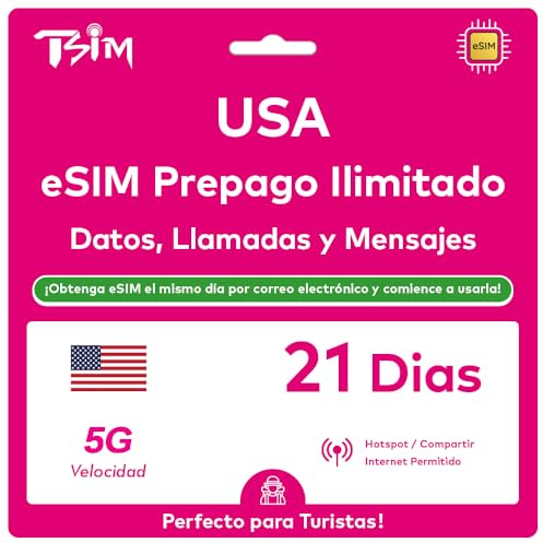 USA eSIM 21 Tage. T-Mobile Netzwerk mit Unbegrenzt Highspeed-Daten, Lokale Anrufe und SMS in den USA (Hawaii Inklusive). Erhalte eSIM Am Selben Tag per E-Mail und Beginne Sofort mit der Nutzung!