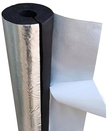 Isolante de Tuyau Anti-Gel et Calorifuge, Tuyaux en Mousse pour Tuyaux Extérieurs, Conduites d'eau Chaude et Froide, Tuyau Isolation en Papier D'aluminium Climatisation(ID 34 mm （1-1/3）)