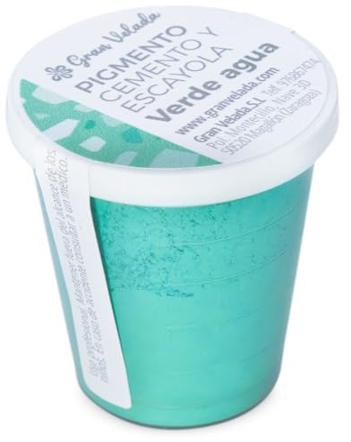 Pigmento Verde Agua para Cemento y Escayola | Micronizado, Insoluble, Económico | Ideal para Crear Figuras DIY Coloridas y Únicas | 30 cc