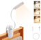 Diboniur Lampada da Lettura con Pinza, Lampada da Scrivania Ricaricabile per Bambini Flessibile a 360°, 3 Colori e Dimmerabile Regolabile per Studio e Lavoro