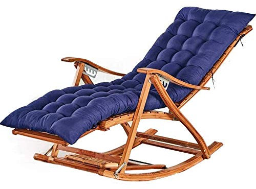 Bambus-Schaukelstuhl für den Außenbereich, zusammenklappbar, mit Fußstütze und Fußentspannung im Garten, Nickerchen, Lounge oder Siesta-Stuhl für ältere Menschen