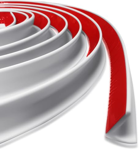 Grondaia a forma di J per camper, autocaravan, auto, camion, roulotte ricreativa e yacht, con retro autoadesivo, grondaie adatte a tutti i tipi di auto, camion, roulotte ricreativa e yacht (bianco, 5M