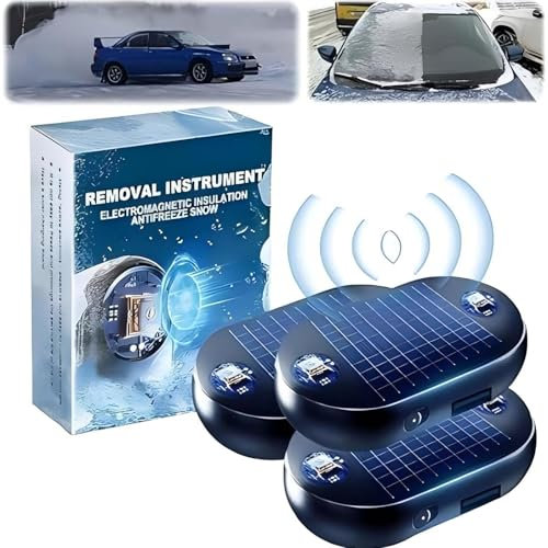 BesBet Scheibenenteiser Auto, Verhindert Die Eisbildung Sowohl Auto Scheibenenteiser Solar Aufladung USB Vielseitige In Verschiedenen Situationen,3PCS