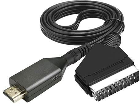 Video Audio Converter - Cavo adattatore audio, adattatore di trasferimento del segnale HD | Scart da 39,3 pollici a cavo AV, cavo di uscita multimediale, strumenti jack stereo per e