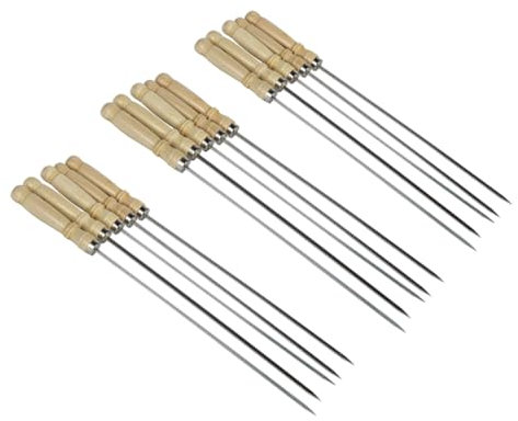 Toyvian De Barbecue En Acier Inoxydable 25pcs Manche En Pour Grillades Intérieures Et Extérieures Brochette Réutilisable 45 Cm Pour Camping Et Barbecue