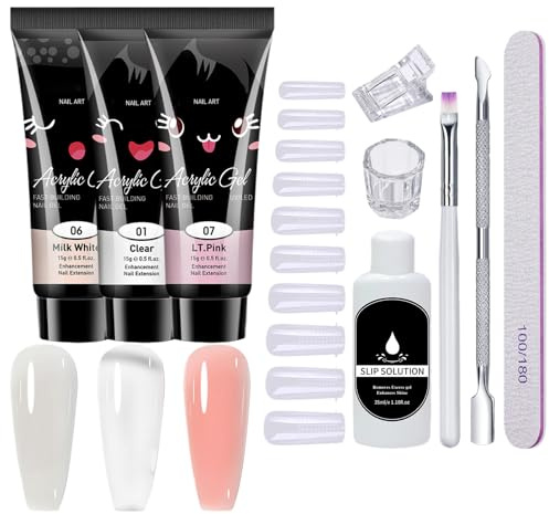 Set di unghie gel UV - kit lampada a manicure portatile, accessori poli estensioni | Strumenti per la cura delle unghie completi Uso professionale, pacchetto di qualità del salone completo con luce a