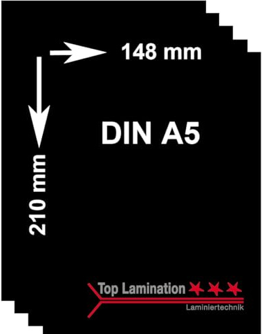 Top Lamination 25 Blatt DIN A5 (148x210mm) 250g/m² schwarzes Papier - Black Paper