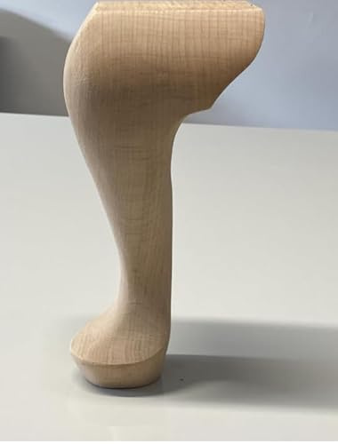 8 Queen Anne Wooden Furniture Legs – Set of 4 Hand-Finished Cabriole Pad Foot Style Replacement Legs for Sofa, Cabinet, Footstool, Chair, Bed, Ottoman
