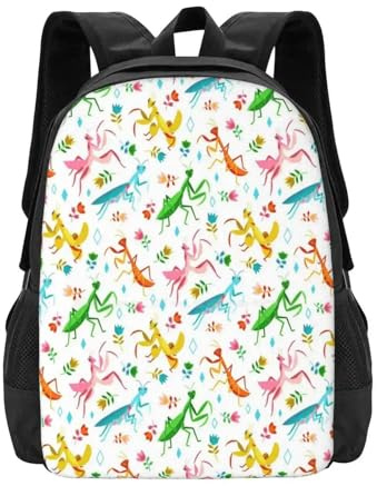 ASDCTYTKO Eine ungewöhnliche Ansammlung von Gottesanbeterinnen – Weißer großer Schulrucksack Laptop-Taschen Gebetsbeterinnen Arten Anderes Festgeschenk