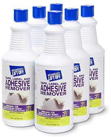 Motsenbocker’s Lift Off 40703-6PK 32-Ounce Tape, Label, and Adhesive Remover Safely Removes Stickers, Glue, Decals, Sticky Residues and More from Vehicles, Furniture, Tile, Wood, and More
