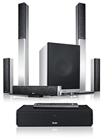 Teufel LT 4 Complete 5.1-Set M - Spielfertige 5.1-Komplettanlage inkl. AV-Receiver und HiFi-Säulen aus Alumi