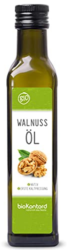 bioKontor – BIO Walnussöl 250ml – kaltgepresst & nativ – deutsche Abfüllung | 100% naturbelassen – 1. Kaltpressung Walnuss Öl – Speiseöl für Küche, Salate & Dressings – vielseitig verwendbar