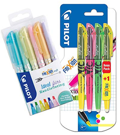 Pilot Frixion Textmarker (Neon + Pastell, 4er + 6er SET)
