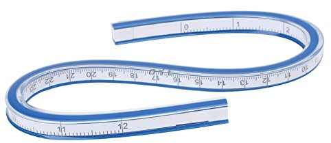 Righello di misurazione flessibile, doppio lato flessibile in vinile curvo, per disegno di ingegneria, disegno di indumenti e rilevamento (30 cm)