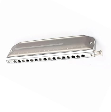 16-Loch chromatische Aluminium-Kammharmonika, professionelles Spielinstrument Mundharmonika-Set
